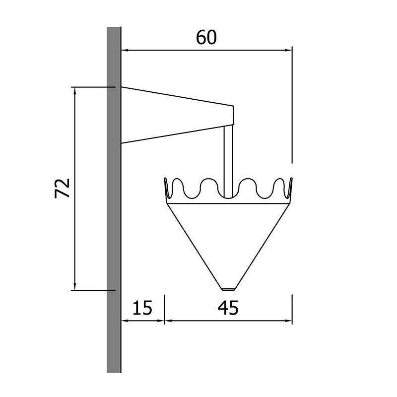 Fiocco gloss orange - wall bracket matt grey 3